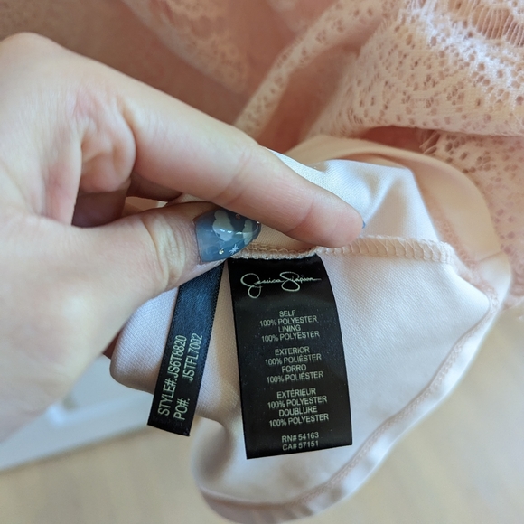 NWOT never worn Jessica Simpson pale pink lace mini dress in size 8 - Picture 6 of 6
